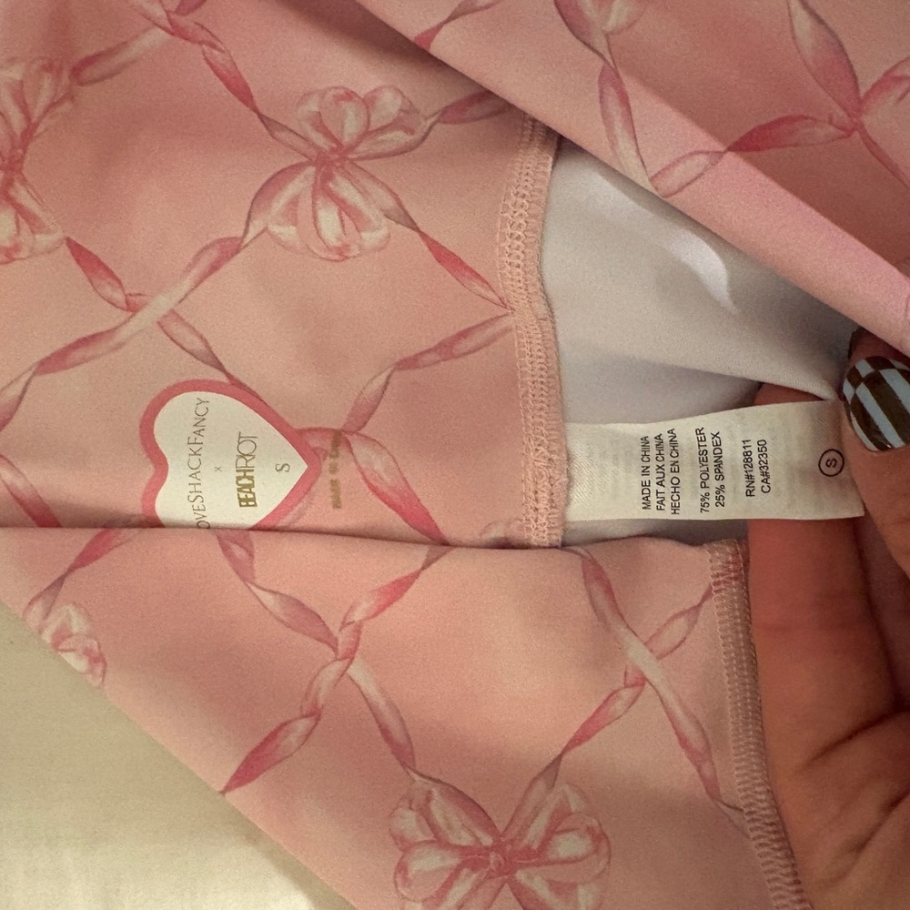 LoveShackFancy x Beach Riot Pink Bow Leggings - Picture 4 of 4